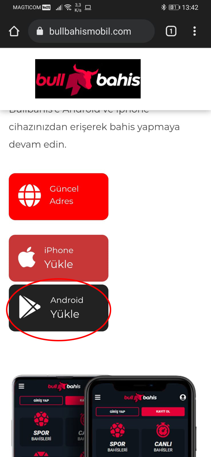 Bullbahis Android