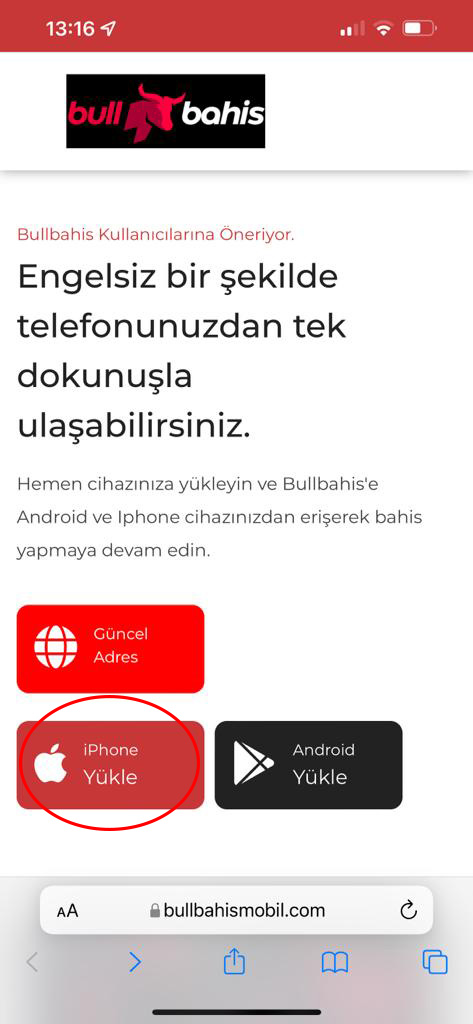 Bullbahis iOS